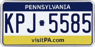 PA license plate KPJ5585