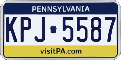 PA license plate KPJ5587
