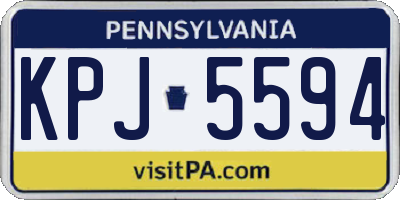 PA license plate KPJ5594