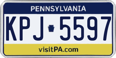 PA license plate KPJ5597