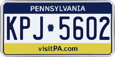 PA license plate KPJ5602