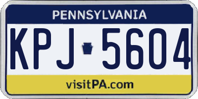 PA license plate KPJ5604