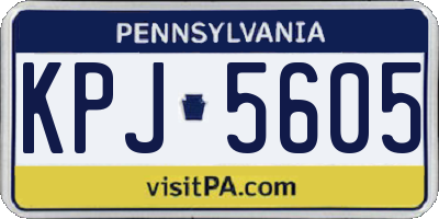 PA license plate KPJ5605