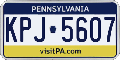 PA license plate KPJ5607