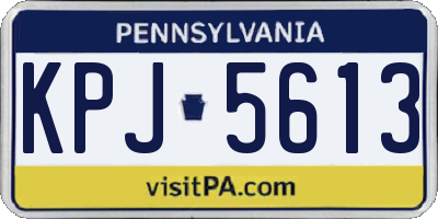 PA license plate KPJ5613