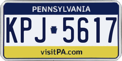 PA license plate KPJ5617