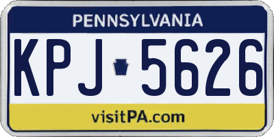 PA license plate KPJ5626