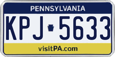 PA license plate KPJ5633