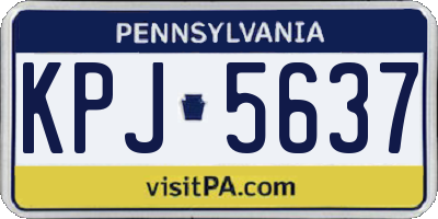 PA license plate KPJ5637
