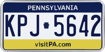 PA license plate KPJ5642