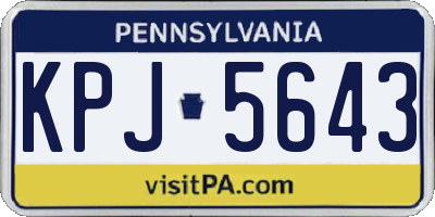 PA license plate KPJ5643
