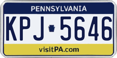 PA license plate KPJ5646