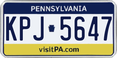 PA license plate KPJ5647