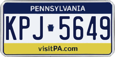 PA license plate KPJ5649