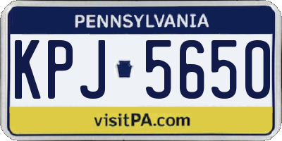 PA license plate KPJ5650