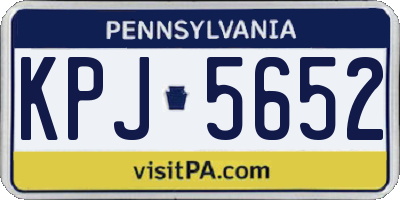 PA license plate KPJ5652