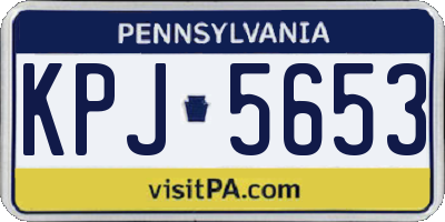 PA license plate KPJ5653