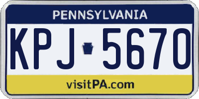 PA license plate KPJ5670