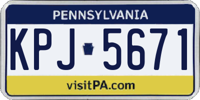 PA license plate KPJ5671