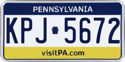 PA license plate KPJ5672