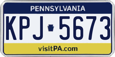PA license plate KPJ5673