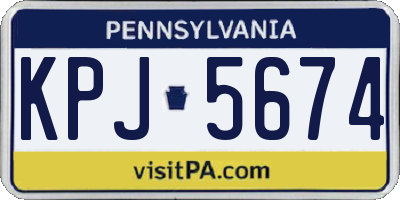 PA license plate KPJ5674