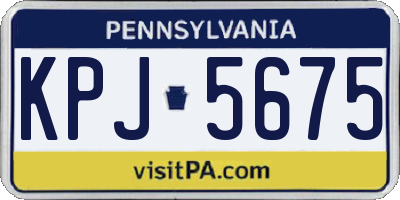 PA license plate KPJ5675