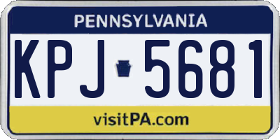 PA license plate KPJ5681