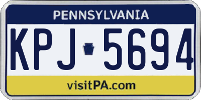 PA license plate KPJ5694