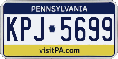 PA license plate KPJ5699