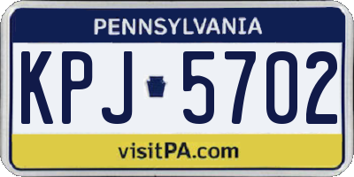PA license plate KPJ5702