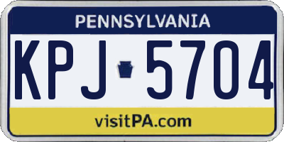PA license plate KPJ5704