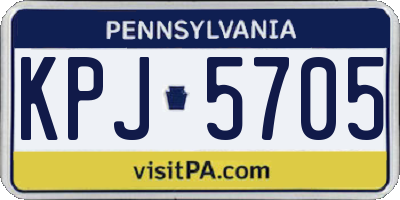 PA license plate KPJ5705