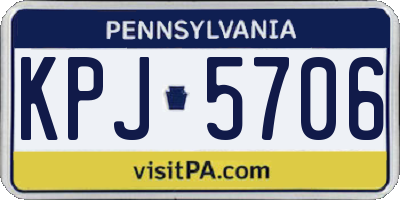 PA license plate KPJ5706