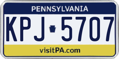 PA license plate KPJ5707
