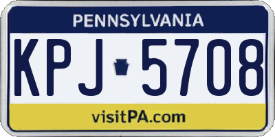 PA license plate KPJ5708