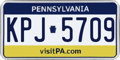 PA license plate KPJ5709