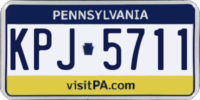PA license plate KPJ5711