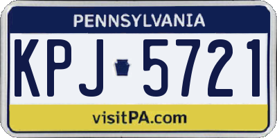 PA license plate KPJ5721