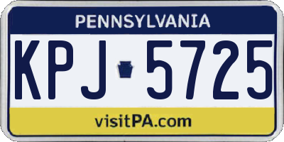PA license plate KPJ5725