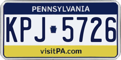 PA license plate KPJ5726