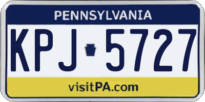PA license plate KPJ5727