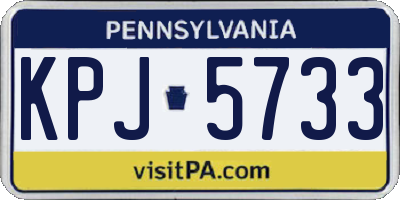 PA license plate KPJ5733