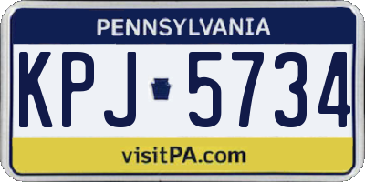 PA license plate KPJ5734