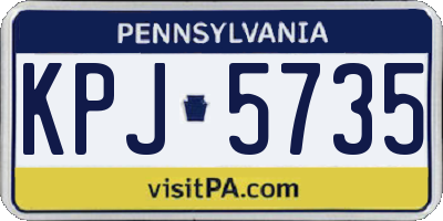 PA license plate KPJ5735
