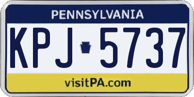 PA license plate KPJ5737
