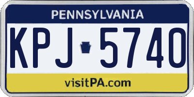 PA license plate KPJ5740