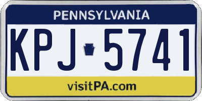 PA license plate KPJ5741