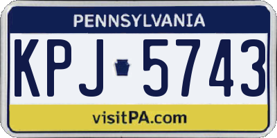 PA license plate KPJ5743