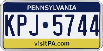 PA license plate KPJ5744